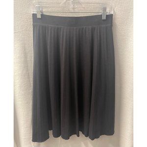 Ann Taylor Flare Skirt Womens 6 Black Knee Length Lined Side Zipper